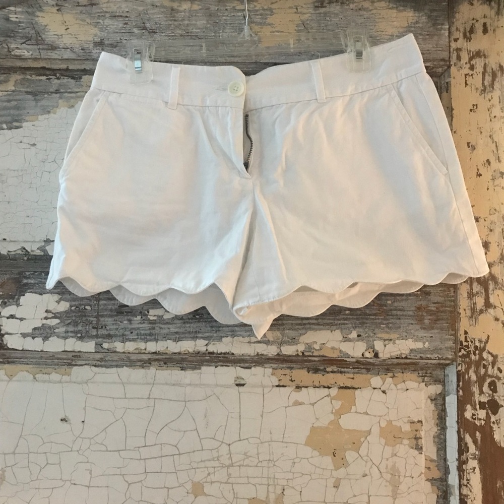 White scallop shorts